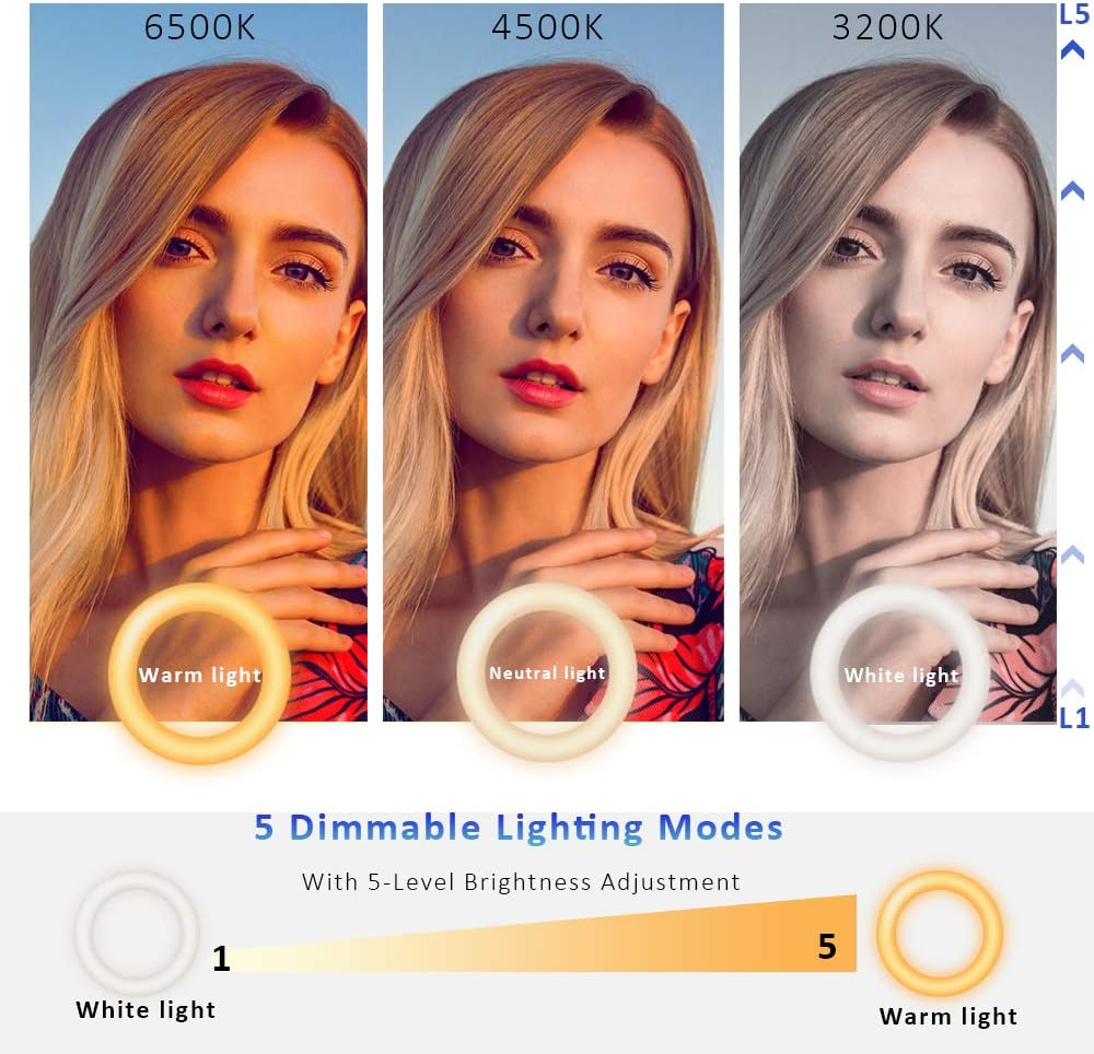 Video Conference Lighting Kit, Ring Light for Monitor Clip On,for 5 Inch - Image 5