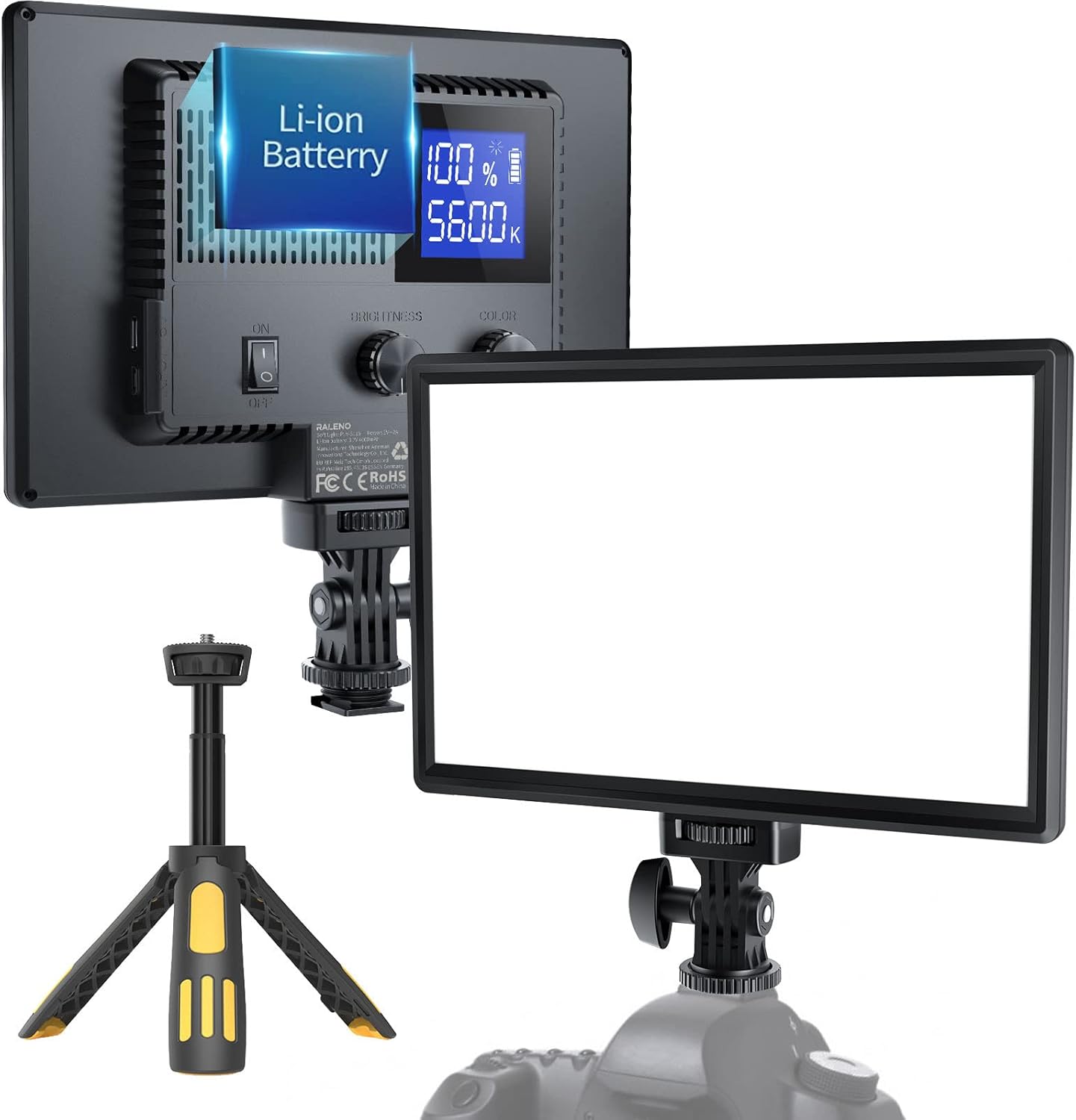 RALENO LED Video Light, Camera Light for Pictures Recording with Black