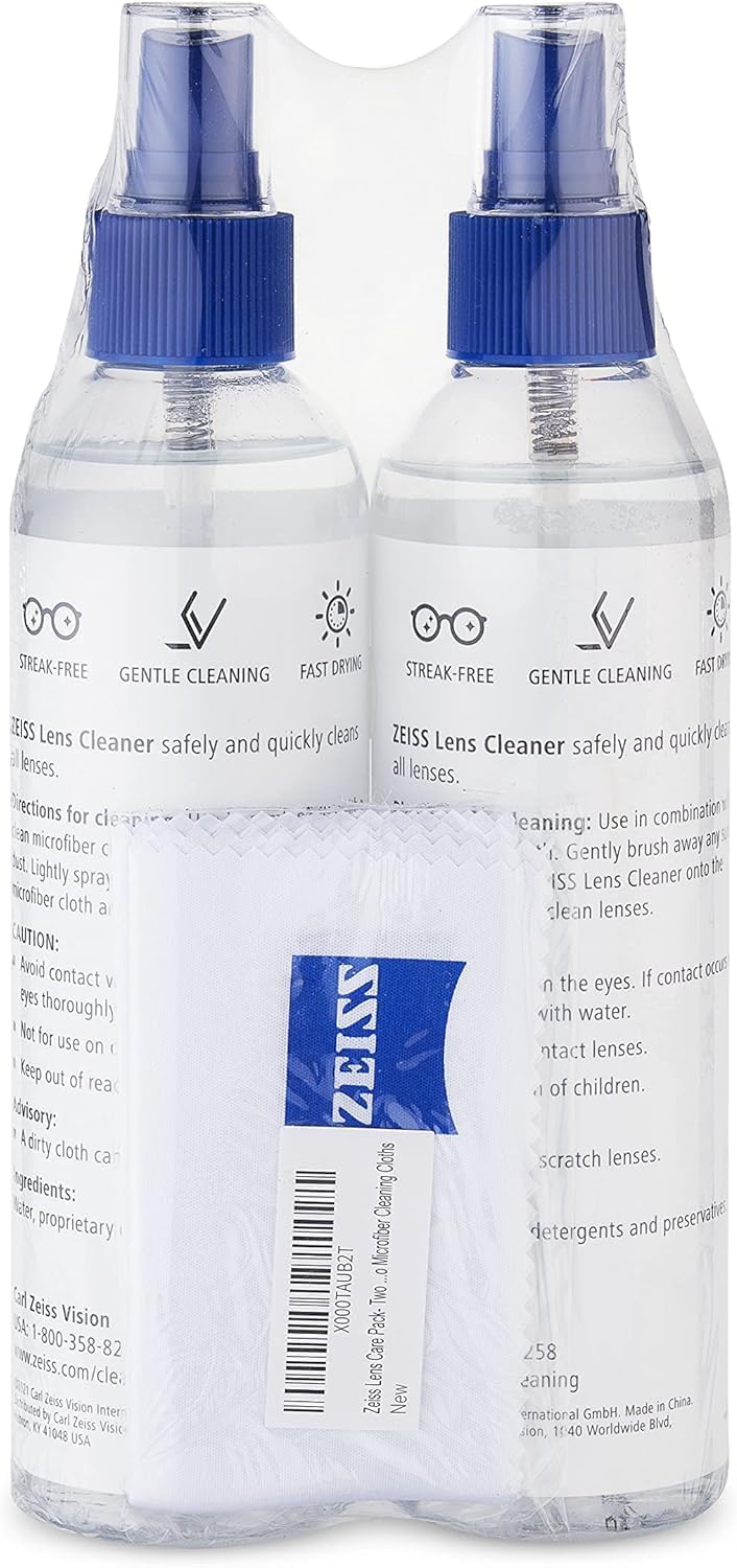 ZEISS Lens Care Pack – 2x 8oz Streak-Free Spray and Microfiber Cloths... - Image 4