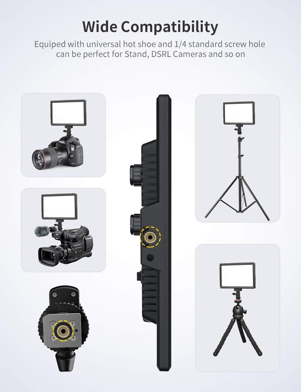 RALENO LED Video Light, Camera Light for Pictures Recording with Black - Image 8