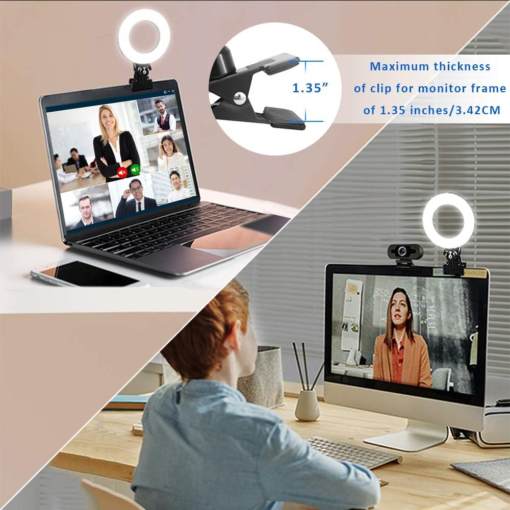 Video Conference Lighting Kit, Ring Light for Monitor Clip On,for 5 Inch - Image 4