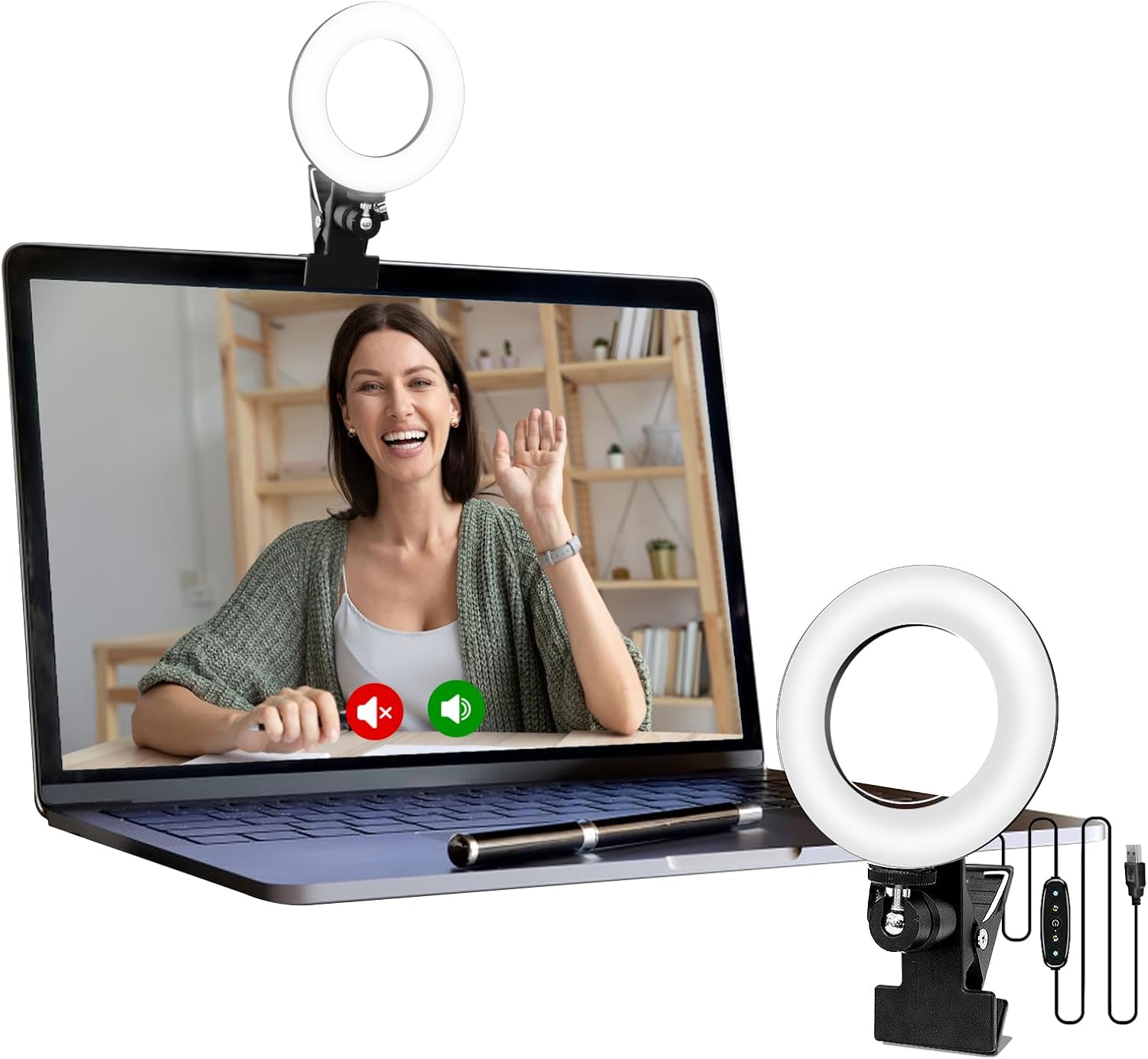 Video Conference Lighting Kit, Ring Light for Monitor Clip On,for 5 Inch - Image 8