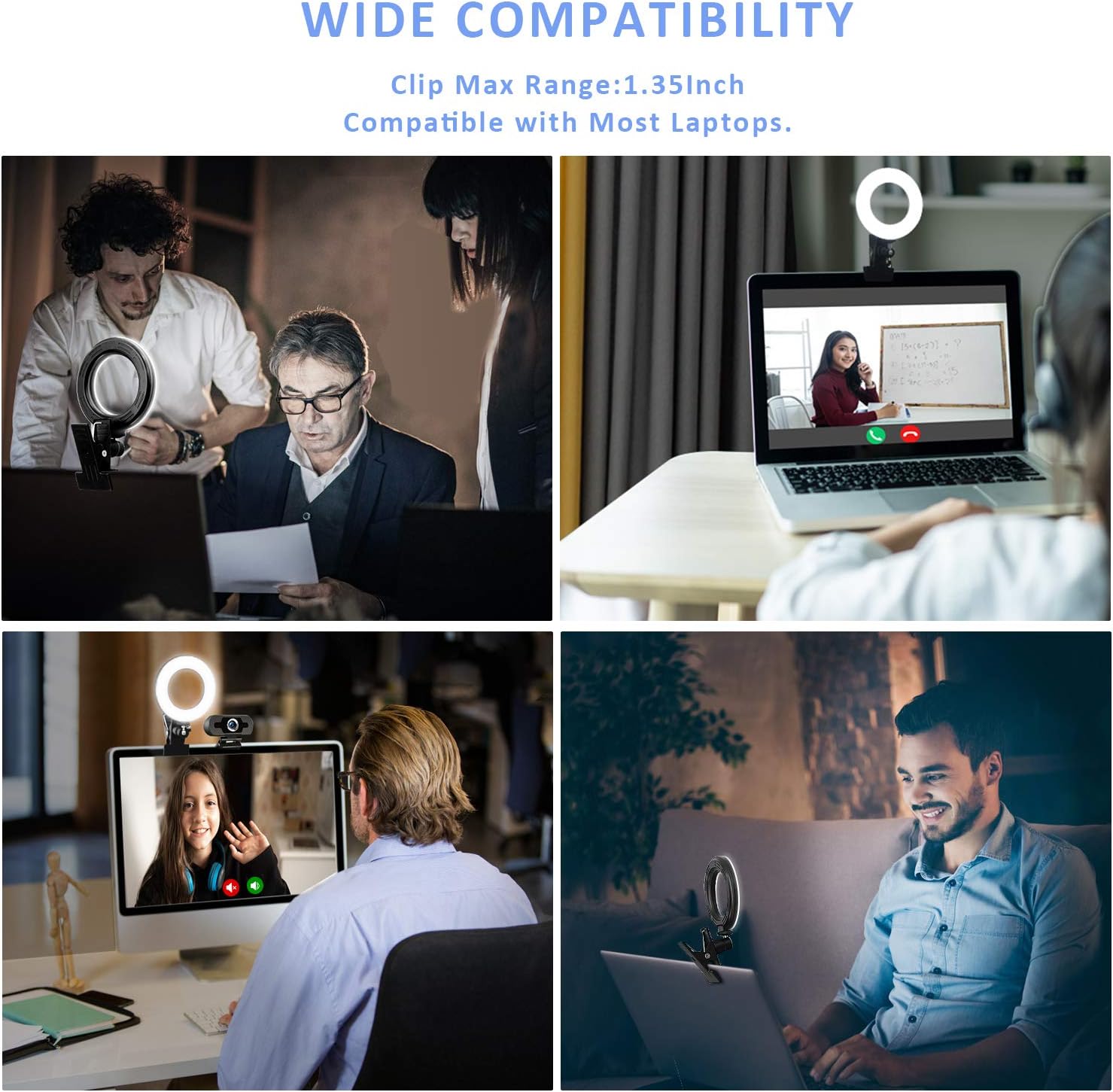 Video Conference Lighting Kit, Ring Light for Monitor Clip On,for 5 Inch - Image 3